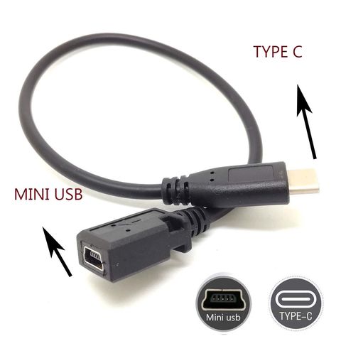 Type C USB 3.1 Male to 5pin Mini USB Female Charging Data sync Cable Cord Adapter ► Photo 1/5