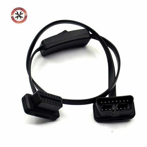 OBD2 Y Splitter with Switch 2 in 1 Extension Cable Ultra-thin Elbow Noodles Cable Diagnostic Connector Cable Car ► Photo 1/6