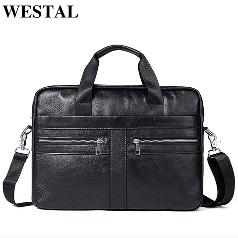 WETSTAL Business Men's Briefcases Men's Bag Genuine Leather Messenger Bags Laptop Bag Leather Briefcase Office Bags for Men 2022 ► Photo 1/6