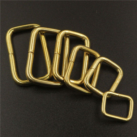 Brass metal wire formed rectangle ring buckle loops for webbing leather craft bag strap belt buckle garment luggage purse DIY ► Photo 1/6
