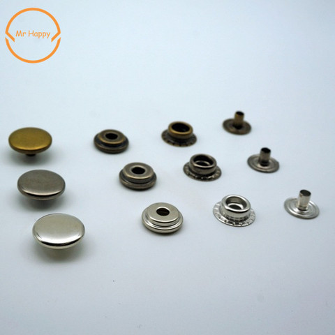10pcs/lot Brass Snap Fastener Press Stud Rivet Sewing Leather Button Craft For Clothes Garment DIY Decoration Accessories ► Photo 1/4