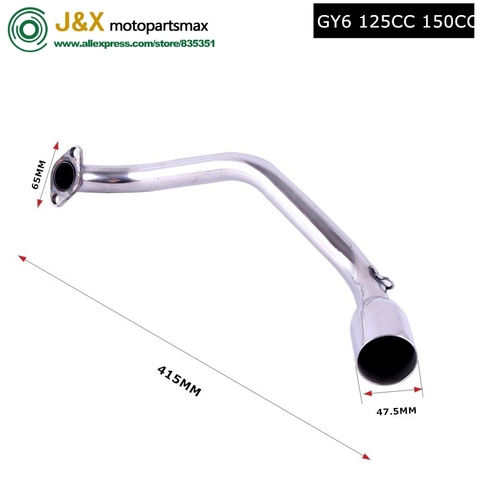 EXHAUST PIPE Universal GY6 Scooter Motorcycle Exhaust Muffler Contact pipe To Engine 157qmj 152qmi 125 150 180 200cc ► Photo 1/6