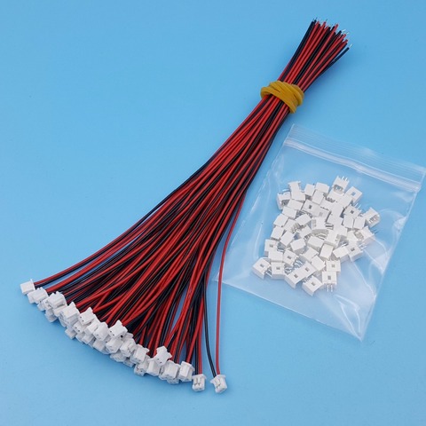 50Sets 2Pin Single End Micro JST Pitch 1.25mm 15cm 28AWG Wire To Board Connector ► Photo 1/6