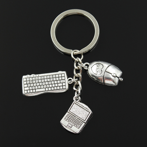 Fashion 30mm Key Chain Keychain Jewelry Silver Color Laptop Computer Keyboard Mouse Pendant ► Photo 1/1