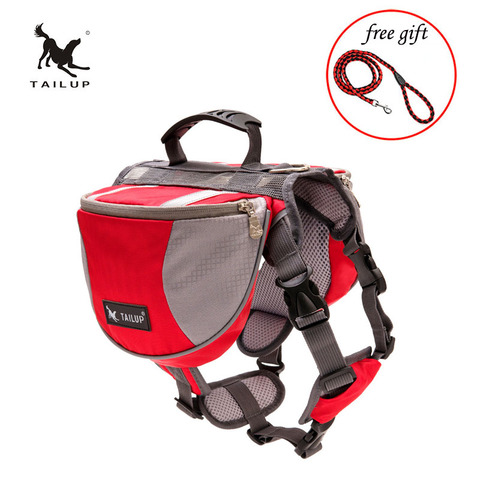 TAILUP Polyester Pet Dog Saddlebags Pack Hound Travel Camping Hiking Backpack Saddle Bag for Small Medium Large Dogs Free Gift ► Photo 1/6