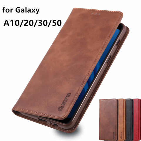 AZNS Case for Samsung Galaxy A10 A20 A30 A50 A60 A70 A50s A30s A10s A20s A40 PU Leather Cover magnetic attraction Wallet Case ► Photo 1/6