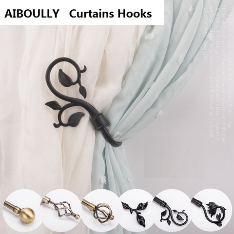 2pcs/set Curtain Tieback Holder Hooks Tie Backs Bedroom Living Room Curtain Decoration Accessories Holdback Wall Curtain Hooks ► Photo 1/6