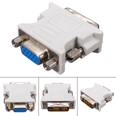 1pc DVI-D To VGA Adapter DVI-D 18+1Pin Dual Link Male to VGA 15 Pin Female Plug Adapter For PC Laptop ► Photo 1/6