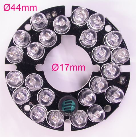 Infrared 24 x 5 IR LED  board for CCTV cameras night vision (diameter outer : 44mm / inner : 17mm) ► Photo 1/1