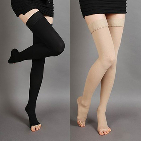 Unisex Knee-High Medical Compression Stockings Varicose Veins Open Toe Stockings ► Photo 1/6