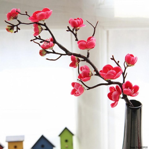 Plum Cherry blossoms Artificial Silk flowers flores Sakura tree branches Home table living room Decor DIY Wedding Decoration ► Photo 1/6