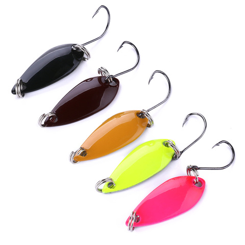 5pcs 2.5g trout spoons brass spinning fishing spoons pesca micro metal lures area trout fishing ultralight ► Photo 1/6