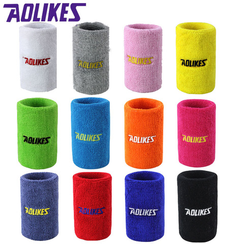 AOLIKES 8*11cm Gym Wristbands Hand Towel Wrist Support for Tennis Basketball Sports Sweatbands Cotton Wrist Bracer A-0230 ► Photo 1/6