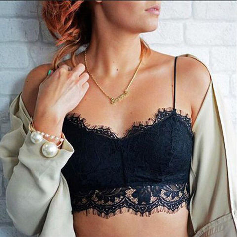 Hot Sell Stylish Sexy Women's Sleeveless Lace Flower Hollow Out Solid Vest Crochet Tank Tops Bralette Bra Cami Crop Nightclub ► Photo 1/6