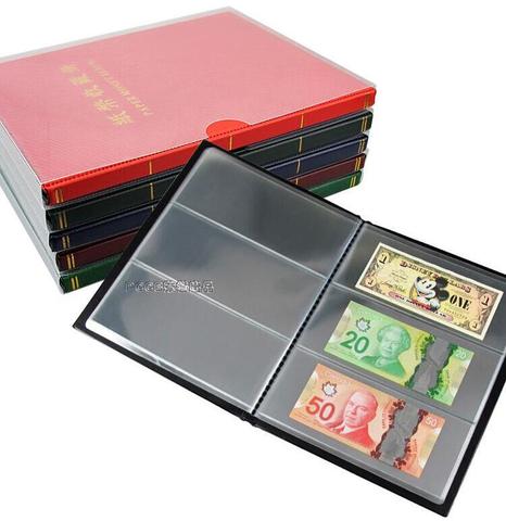 PCCB/MINGT 3-lines collection book Paper Money Transparent within the black sheets collect 60 pcs less than 210*80mm paper money ► Photo 1/4