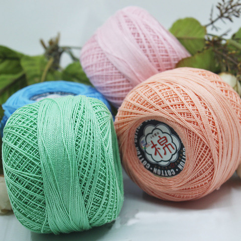Retail 50g/ball 8# 2ply DIY Colorful Thin Lace Yarn Crochet Yarn 100% Cotton Yarn Hand Knitting Thread Sewing Machine Line JK468 ► Photo 1/6