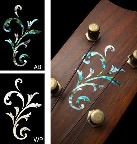 Headstock Inlay Stickers Decals - Small Vine - Abalone Blue (AB) ► Photo 1/1