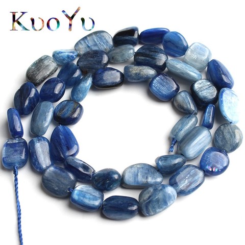 7-9mm Natural Irregular Blue Kyanite Stone Beads Smooth Loose Spacer Bead For Jewelry Making DIY Bracelet Necklace 15
