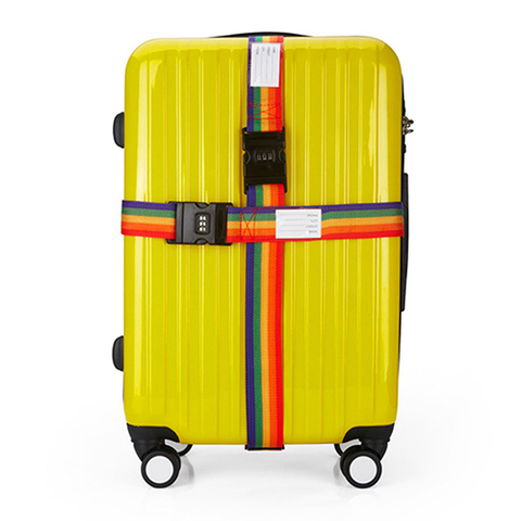 New 2016 Luggage Suitcase Secure Belt Strap Coded Lock Safe Nylon Packing Belt Password rainbow 9IH6 ► Photo 1/6