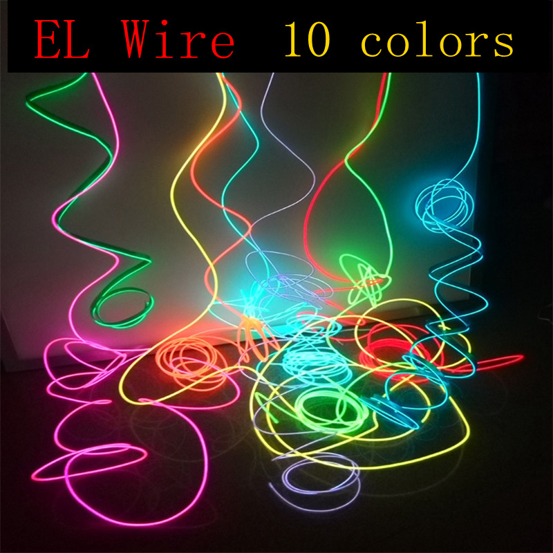 EL Wire LED Light Glow Neon Strip Rope Tube Car Dance Party Controller HOL17 