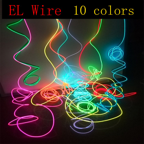 EL Wire 1/2/3/5/10Meter Rope Tube Cable DIY Led Strip String Lights Flexible Neon Glow Light For Party Dance Decoration ► Photo 1/6
