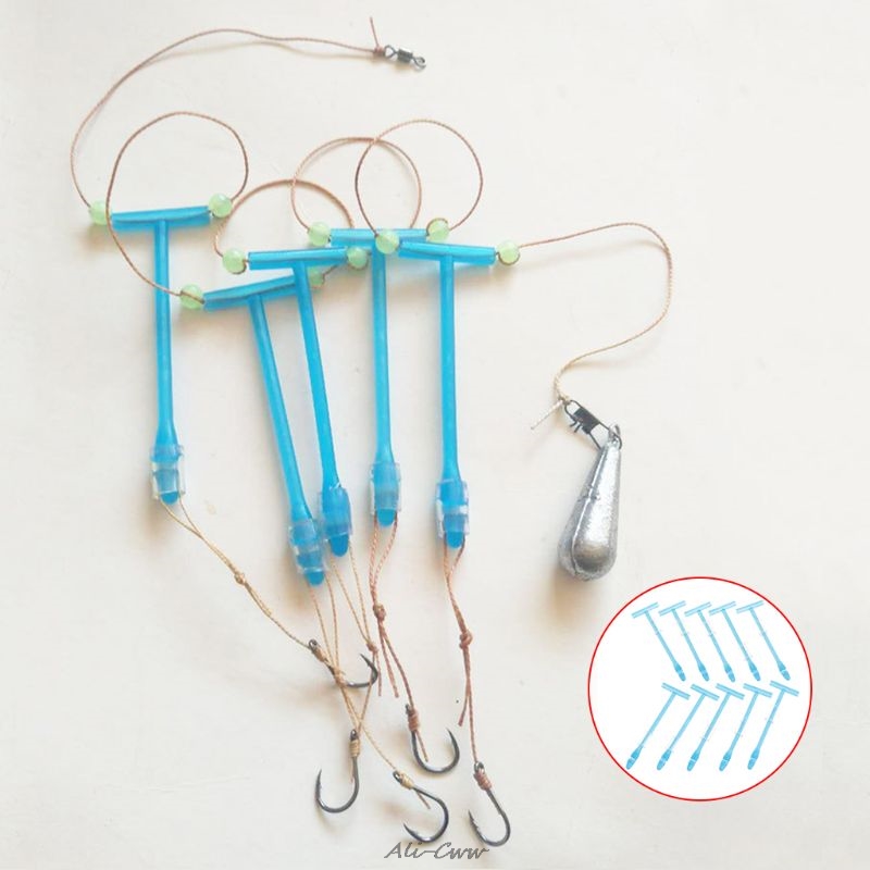 100Pcs Balance Hook Arms Connector T-shape Twisted Fishing Wire String Hooks 