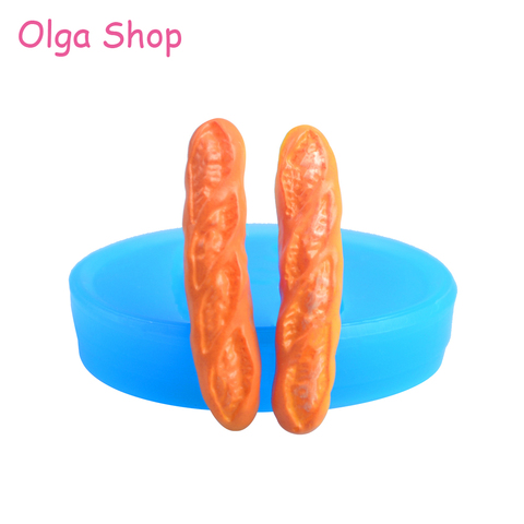 GYL032 45.1mm Long French Bread Silicone Mold - Baguette Bread Charm Resin Jewelry Miniature Food Sugarcraft Miniaturesweet ► Photo 1/6