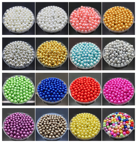 4 6 8 10mm Imitation Pearls Acrylic Round Pearl Spacer Loose Beads DIY Jewelry Making Necklace Bracelet Earrings Accessories ► Photo 1/6
