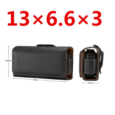 Premium Universal Black Holster Leather Case Cover Belt Clip For Nokia 3310 for ZTE L660 For Neken EN3 for Gionee W909 Bag Case ► Photo 1/4