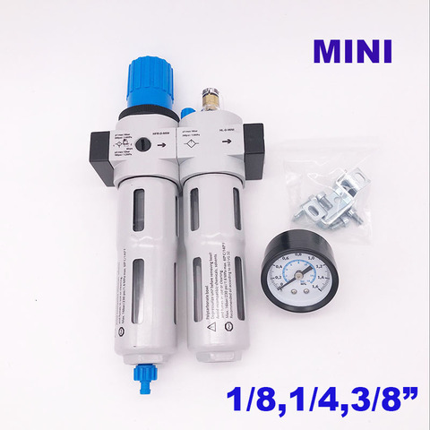 High quality Pneumatic air filter regulator and lubricator Manual drain 1/8 1/4 3/8 inch MINI type FRC air source treatment unit ► Photo 1/6