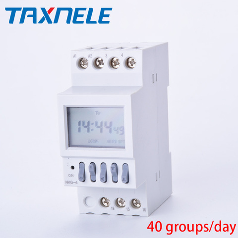 Din Rail Timer Intelligent Microcomputer Auto Bell Ring Timer Controller Time Switch School Bell 220V NKG-4 40 groups/day ► Photo 1/6
