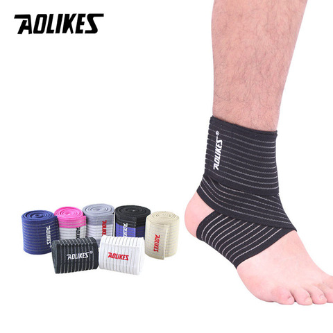 AOLIKES 1PCS Professional Sports Strain Wraps Bandages Elastic Ankle Support Pad Protection Ankle Bandage Guard Gym Protection ► Photo 1/6
