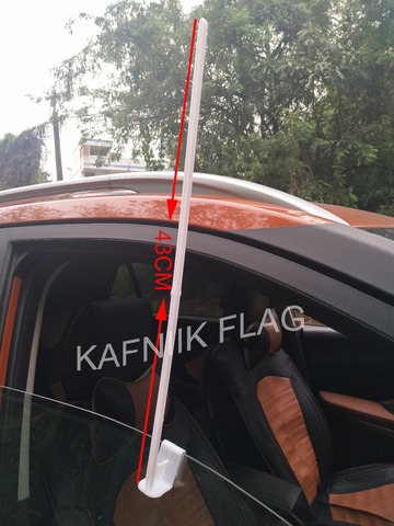 KAFNIK,10pcs/lot 43CM/52CM Clip-on plastic flagpole polyester flag Truck Window car flag pole without flag,free shipping  ► Photo 1/1