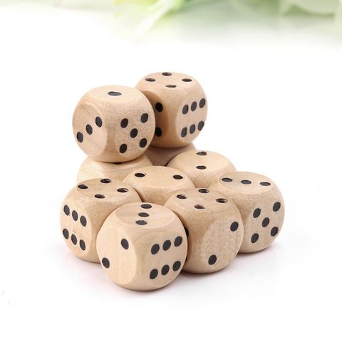 10pcs Wood Dice number or point Cubes Round Coener Kid Toys Game 6 Sided Dice 14*14*14mm ► Photo 1/6