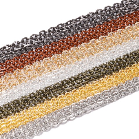 10m/lot Gold Gunmetal Color Long Necklace Chains Brass Bulk Plated Chain For DIY Jewelry Findings Making  Accessories ► Photo 1/6