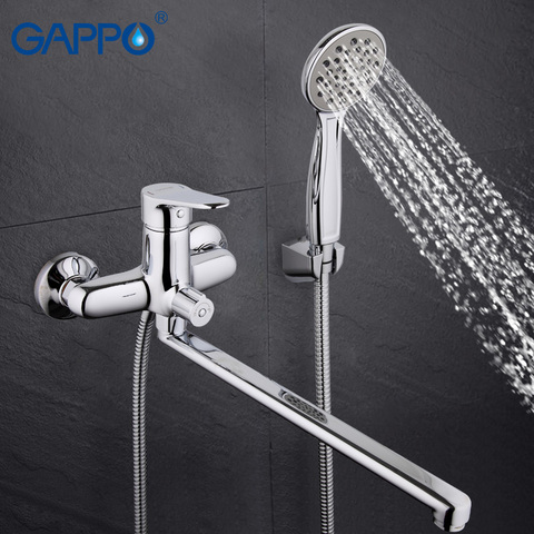 GAPPO TOP Quality Wall-mount bathroom sink faucet torneira with long spout single handle bathtub mixer in handshow GA2236 ► Photo 1/6