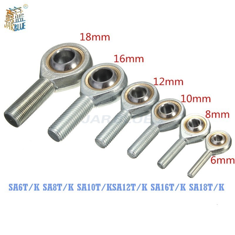 Set 1 Right and 1 Left Hand 5/6/8/10/12/14/16/18mm Male Rod End Joint Bearing 