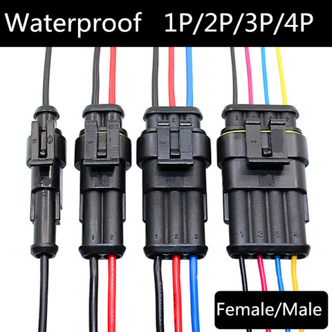 1sets Kit 2 pin 1/2/3/4/ pins Way Super Seal Sealing Waterproof Electrical Wire Cable Connector Plug for Car Auto ► Photo 1/6
