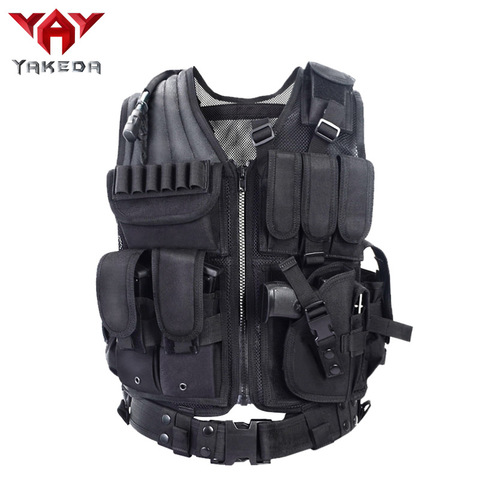 YAKEDA Police Military Tactical Vest Wargame Body Armor Sports Wear Hunting Vest CS Outdoor Products Equipment with 5 Colors ► Photo 1/6