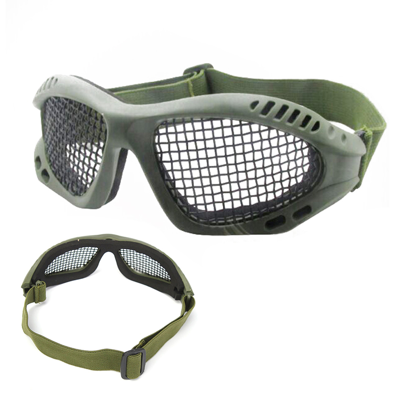 TACTICAL MESH GLASSES PROTECTIVE STEEL MESH LENS GOGGLES PAINTBALLING AIRSOFT 