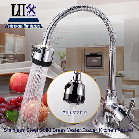  AXY99 Good Quality Stainless Steel Solid Brass Water Power Kitchen Faucet Swivel Spout Pull Out Vessel Sink Mixer Tap ► Photo 1/4