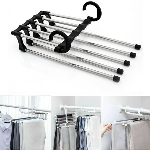 5 in 1 Wardrobe Hanger Multi-functional Clothes Hangers Pants Stainless Steel Magic Wardrobe Clothing Hangers For Clothes Rack ► Photo 1/5