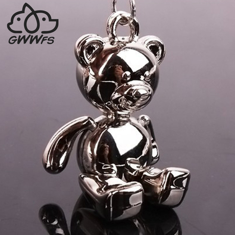 Gwwfs Teddy Bear Pendant Key Chains For Women Men Metal Alloy Bag Charm Car Keychain Key Ring Holder Gift ► Photo 1/6