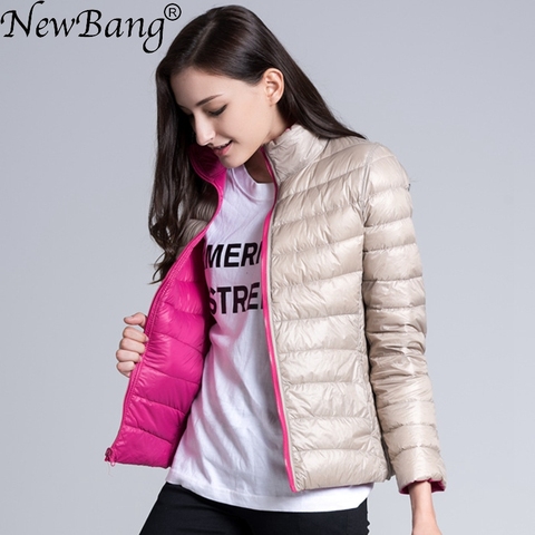 NewBang Brand Down Jacket Women Ultra Light Down Jacket Women Feather Double Side Windbreaker Reversible Lightweight Coat Parks ► Photo 1/6