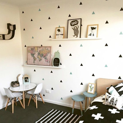 Baby Boy Room Little Triangles Wall Sticker For Kids Room Decorative Stickers Children Bedroom Nursery Wall Decal Stickers ► Photo 1/6