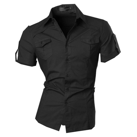 jeansian Men's Summer Short Sleeve Casual Dress Shirts Fashion Stylish 8360 ► Photo 1/6