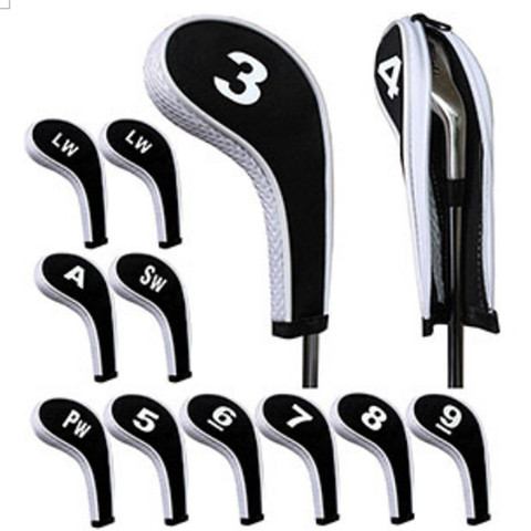 12 Pcs Golf Club Head Iron Covers Zippered Neoprene Protective Portable Durable Tool ASD88 ► Photo 1/6