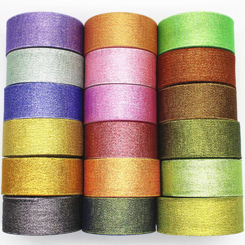 6 10 15 20 25 38mm New gold silver ribbon Organza 25 yards DIY hand-made materials Gift wrap Christmas New Year decorations ► Photo 1/6