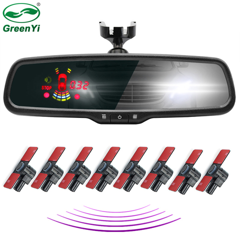 2022 New Auto Dimming Car Interior Rearview Mirror Monitor 8 Parking Sensor With Original Bracket 16mm Flat Sensor ► Photo 1/6