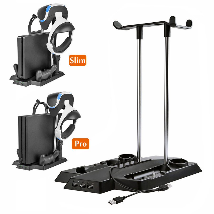 Buy Online Ps4 Pro Slim Ps Vr Move Vertical Cooling Charging Storage Bracket Psvr Headset Holder Move Controller Charging Station Alitools